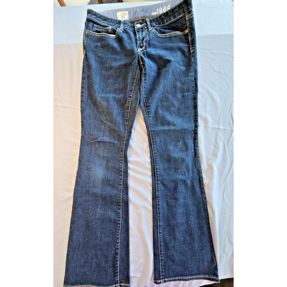 Gap Flare Jeans 1969 Women Low Rise Dark Wash Y2K Bohemiem Retro Festival